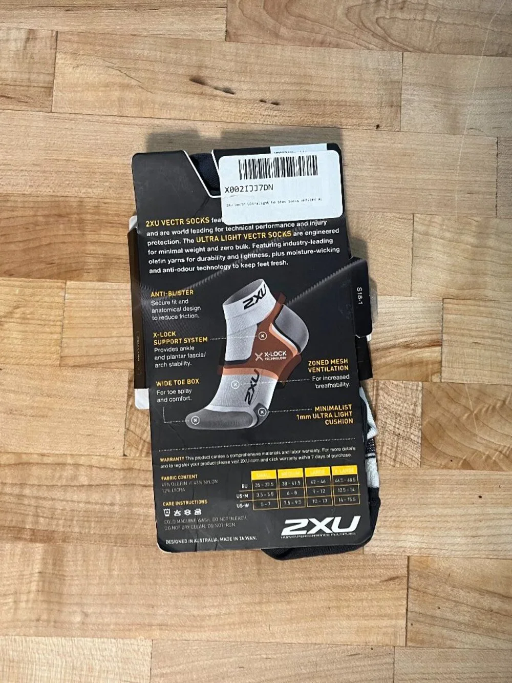 New Men's XL 12.5-14 2XU Vectr Ultra Light Compression No show Socks